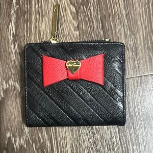 Betsy Johnson Black and Red Bow Wallet